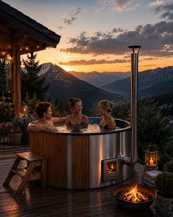 Holzpool Hot Tub 200 rund