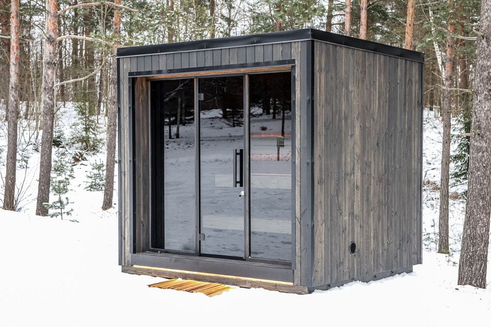 Außensauna Thermoholz-Design Sauna - anschlussfertig!
