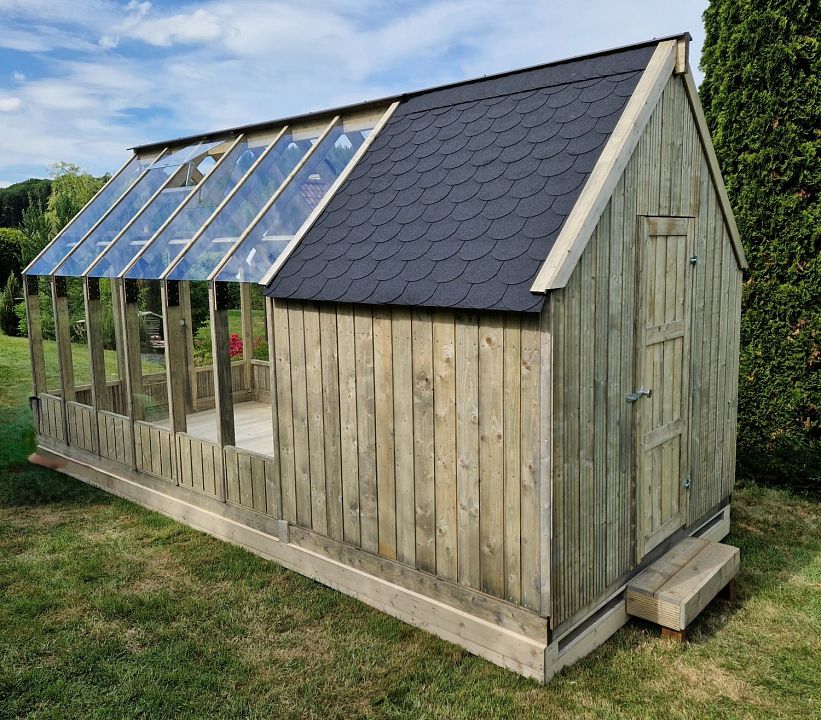 Geräteschuppen Naturefood Gewächshaus-Anbau