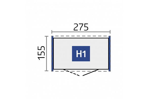 Geräteschuppen Biohort Highline H1, Grundriss 1