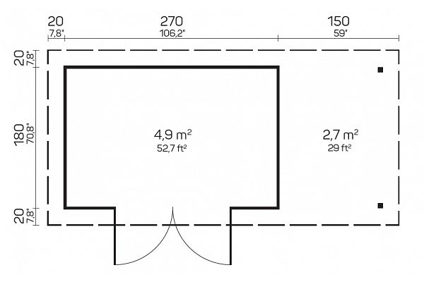 Gartenhaus Zweckhaus 2718-SD, Grundriss 1