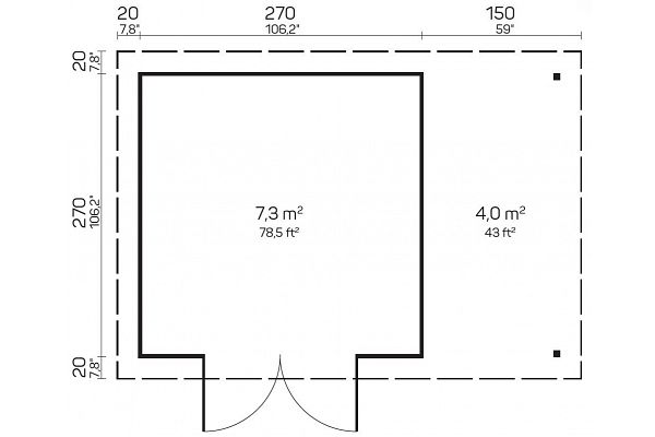 Gartenhaus Zweckhaus 2727-SD, Grundriss 1