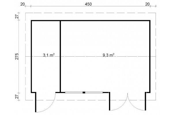 Gartenhaus Pretty House 2, Grundriss 1