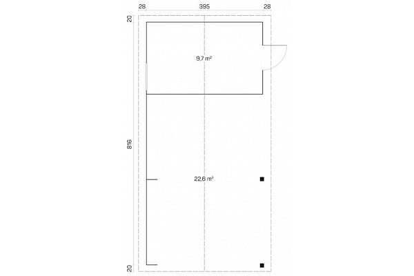 Garage Blockbohlen Kombi-Carport 1, Grundriss 1