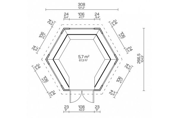  Grilllaube klein, Grundriss 1