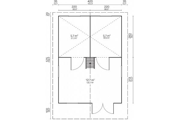 Ferienhaus Schweizer Alpen, Grundriss 1
