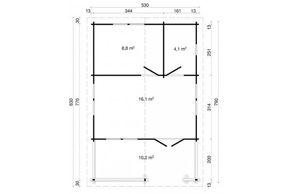 Ferienhaus Ungarn, Grundriss 1