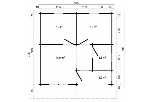 Ferienhaus Odenwald, Grundriss 1