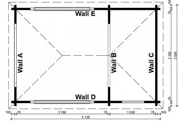 Gartenlaube Gartengenuss, Grundriss 1