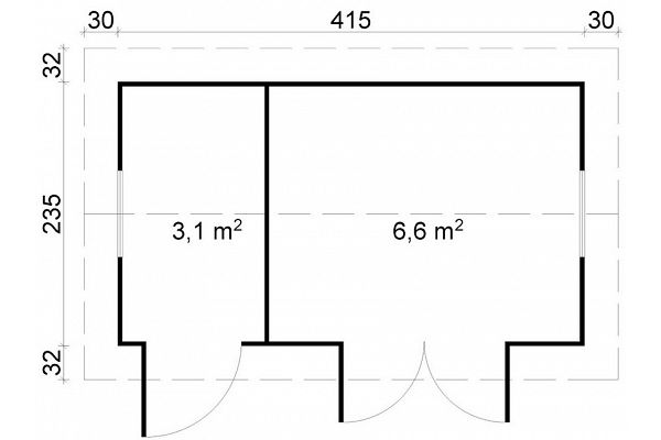Gartenhaus Troisdorf, Grundriss 1