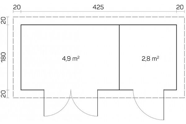 Gartenhaus Zweckhaus 4318, Grundriss 1