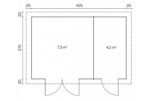 Gartenhaus Zweckhaus 4327, Grundriss 1