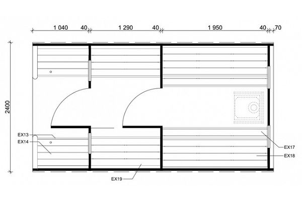 Außensauna Living, Grundriss 1