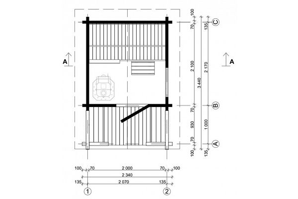 Außensauna Hänsel, Grundriss 1
