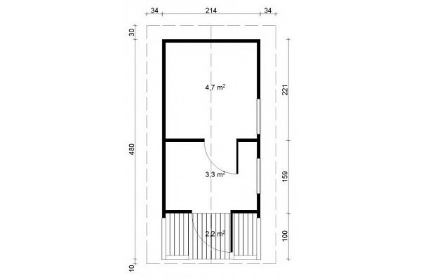 Außensauna Gretel, Grundriss 1