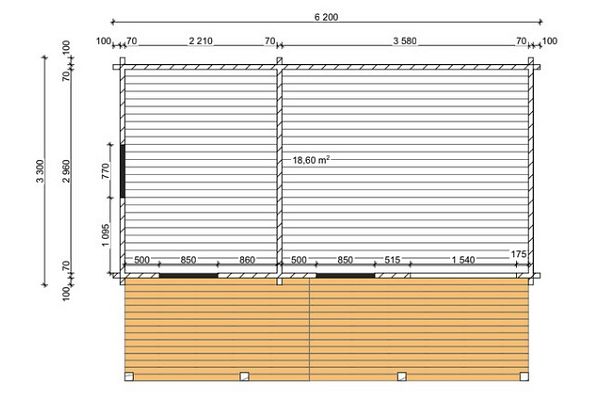 Gartenhaus Oliver, Grundriss 1