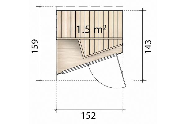 Außensauna Design Sauna Mini, Grundriss 1