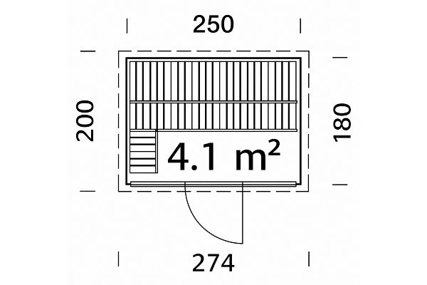 Außensauna Design Sauna Maxi, Grundriss 1