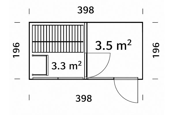 Außensauna Design Sauna Eco Plus, Grundriss 1