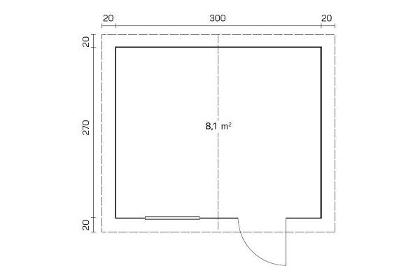 Gartenhaus Lucky XL, Grundriss 1