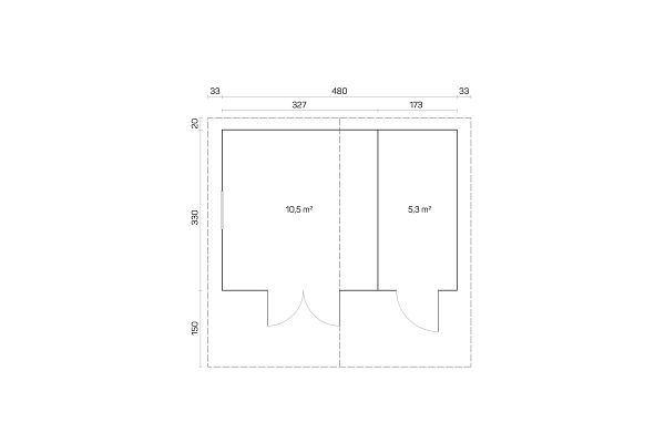 Gartenhaus Efeu L, Grundriss 1