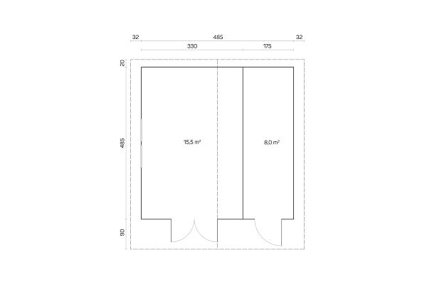 Gartenhaus Efeu XL, Grundriss 1