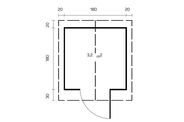 Gartenhaus Anna Mini, Grundriss 1