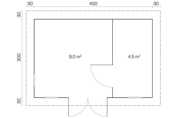 Gartenhaus Panorama L Light, Grundriss 1