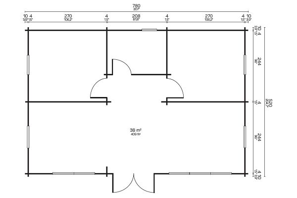Gartenhaus Rheinsteig, Grundriss 1