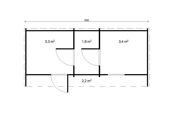 Außensauna Große Fass-Sauna oval, Grundriss 1