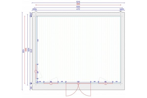 Gartenhaus Stabilo 20 T, Grundriss 1