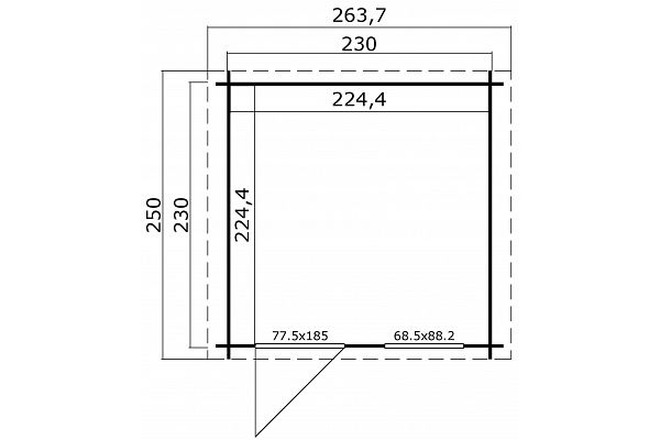 Gartenhaus Wels 2 + 3, Grundriss 1