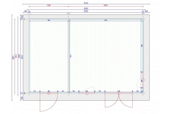 Gartenhaus Stabilo 24 T, Grundriss 1