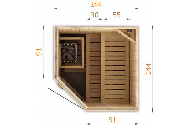 Innensauna Goodfeeling 1515E, Grundriss 1