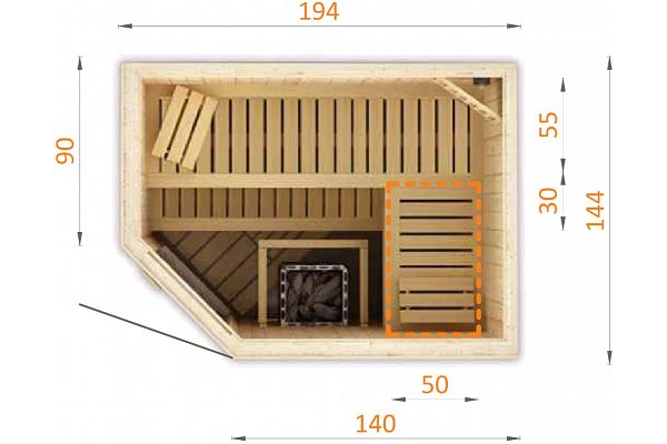Innensauna Goodfeeling 2015E, Grundriss 1