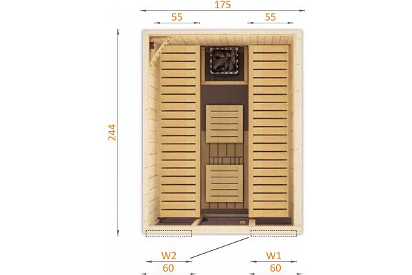 Innensauna Family 1825 W2, Grundriss 1