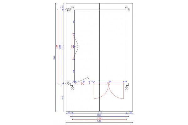 Gartenhaus Gartenfreude 4 T, Grundriss 1