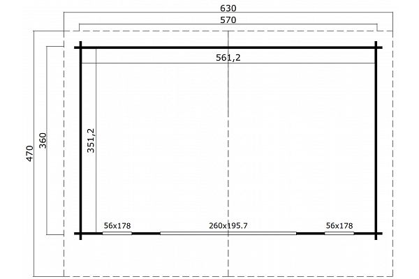 Gartenhaus Work Space 2, Grundriss 1