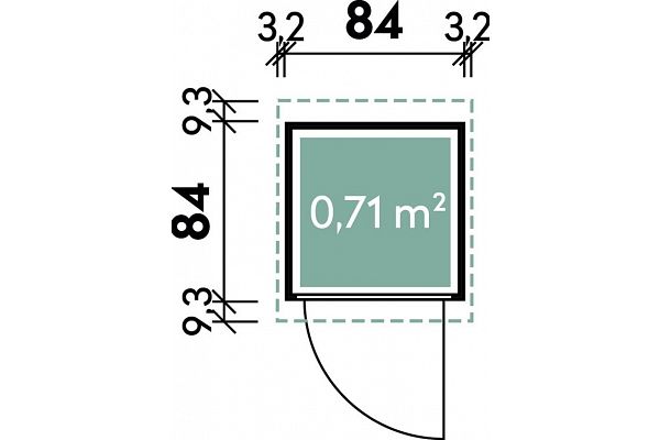 Gartenmöbel Gartenschrank 80, Grundriss 1