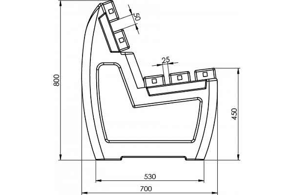 Gartenmöbel Sitzbank Tivoli 1, Grundriss 1
